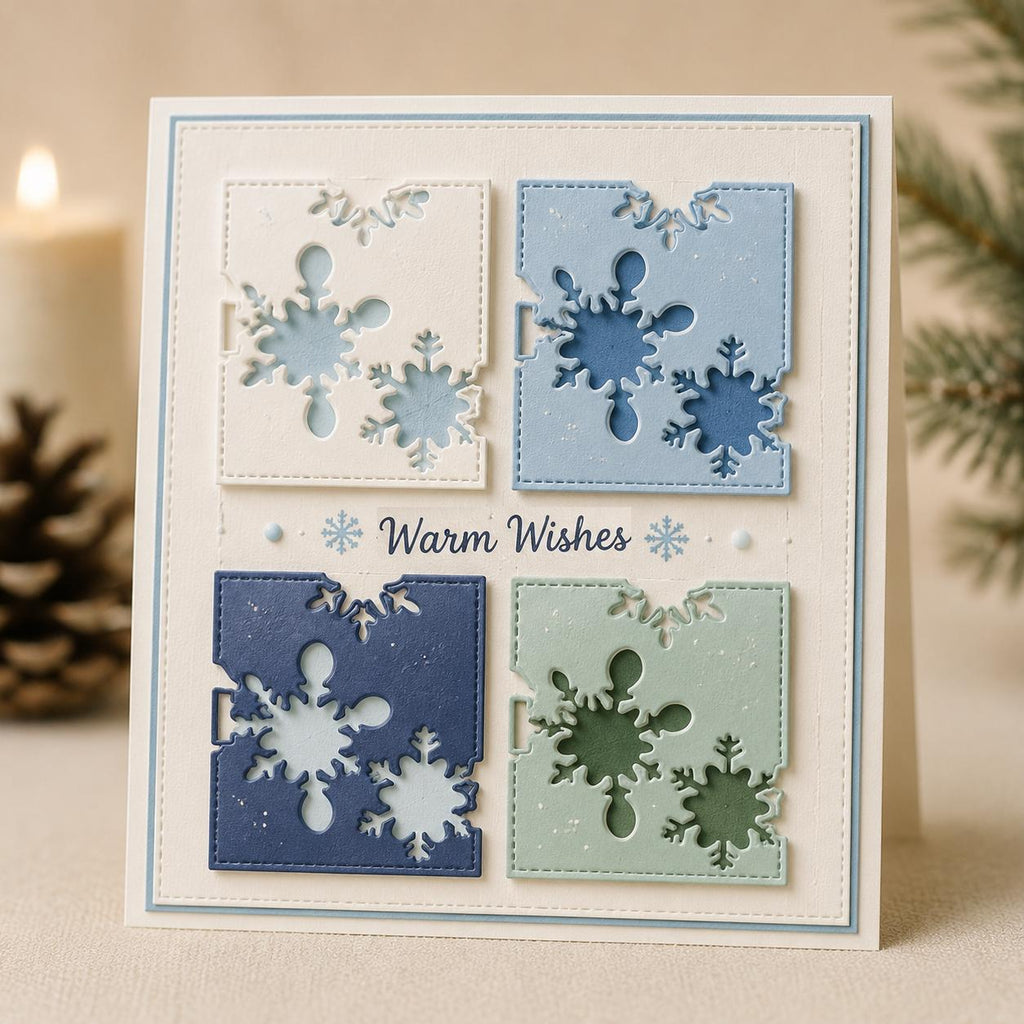 Snowflake Background Metal Cutting Die, Card Making Stencil