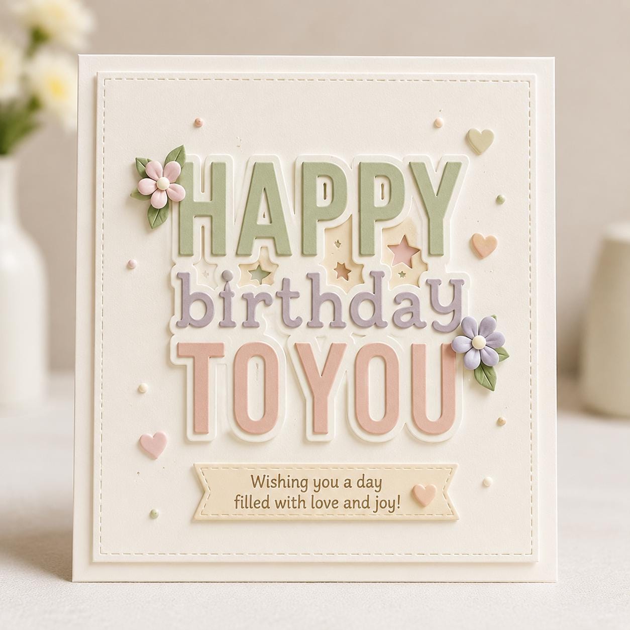 Happy Birthday Shadow Metal Cutting Dies for Cards