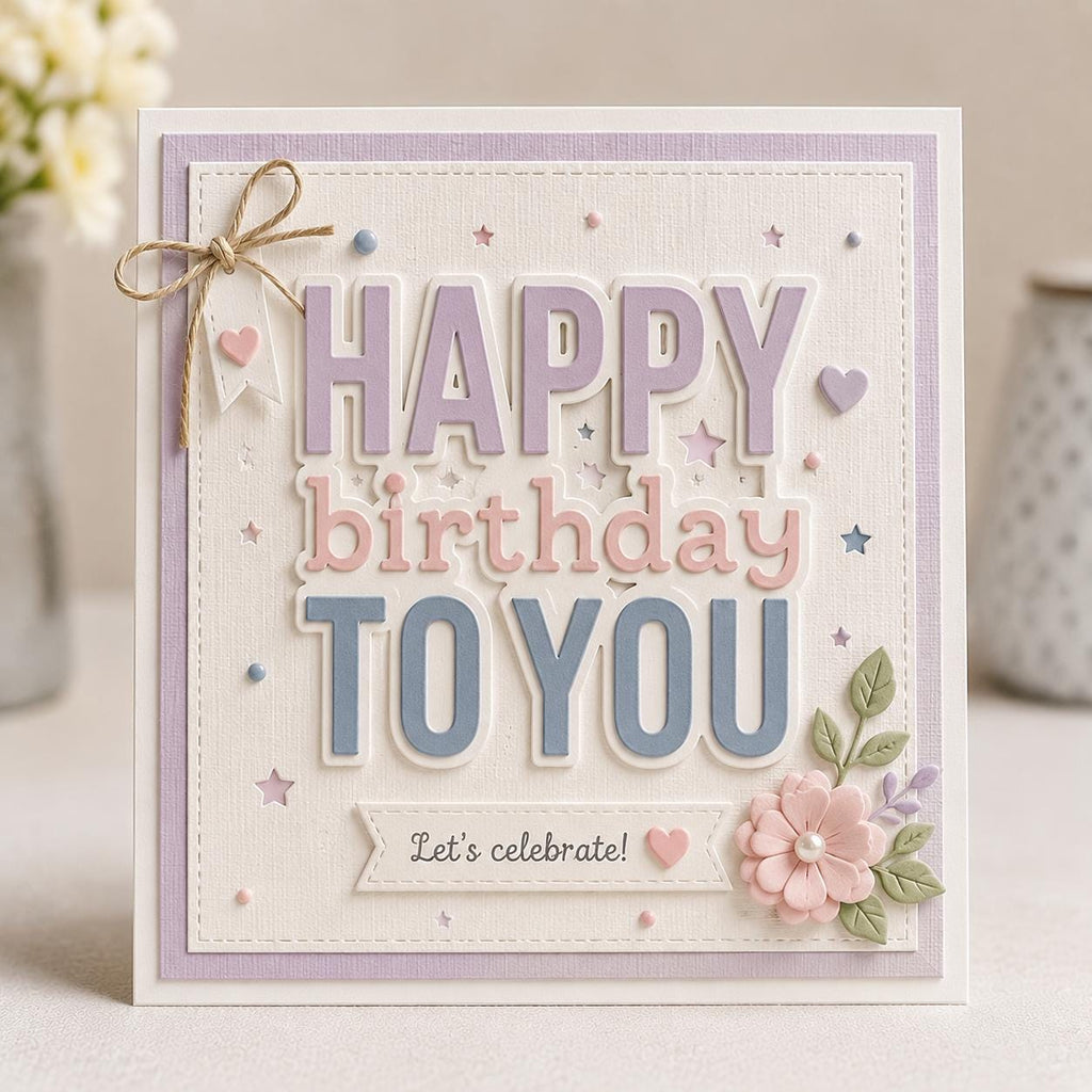 Happy Birthday Shadow Metal Cutting Dies for Cards