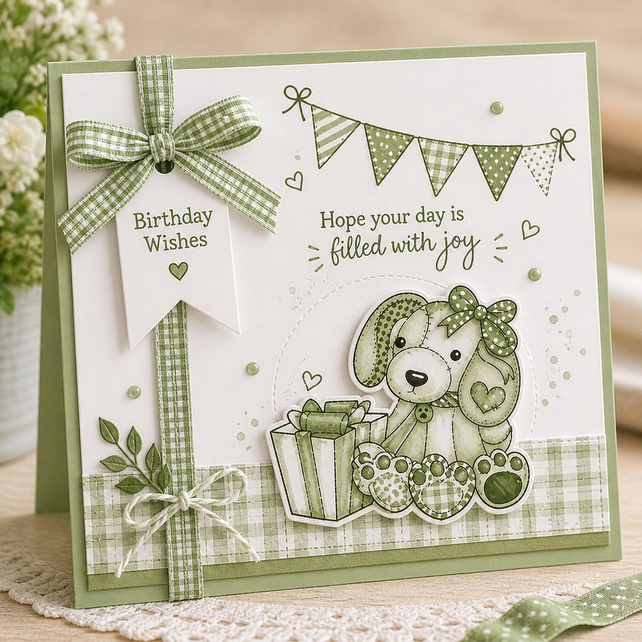 Birthday Stamp and Die Set for Card Making and Scrapbooking Craft Supplies