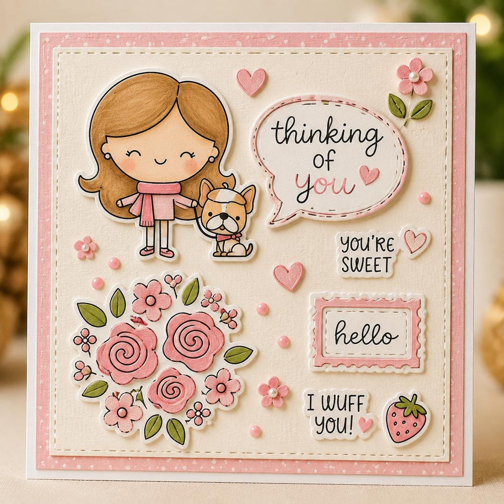 Miss You Clear Stamps, Sentiment Silicone Stamps for Handmade Cards