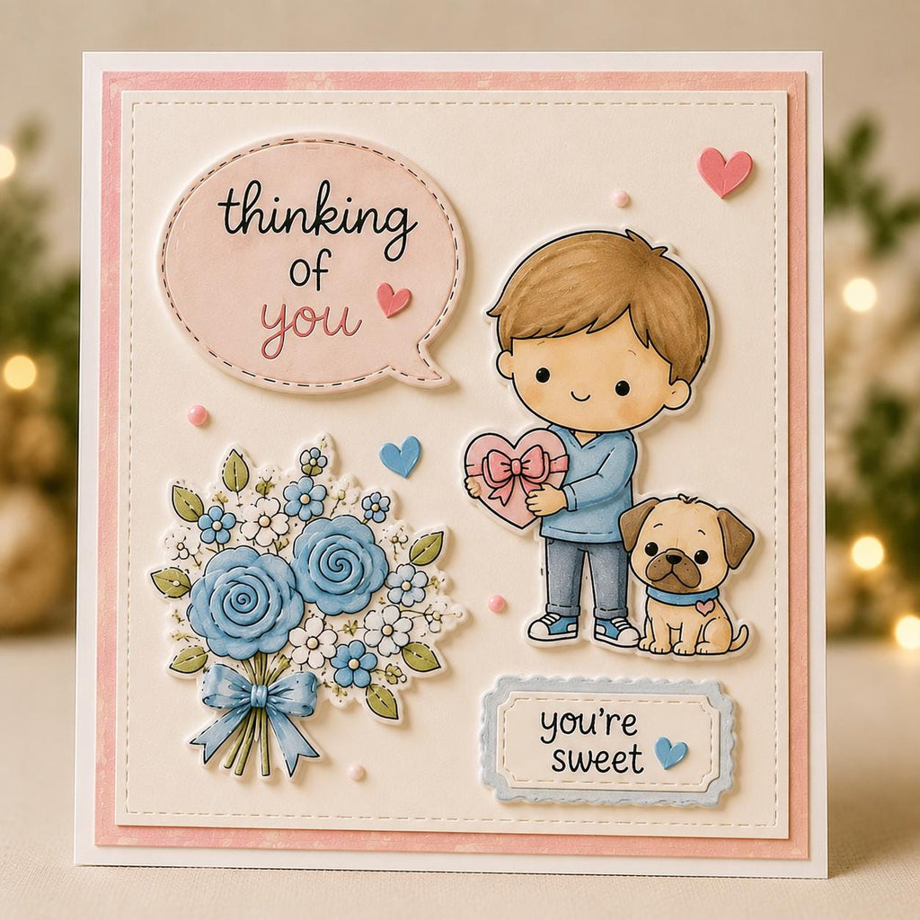 Miss You Clear Stamps, Sentiment Silicone Stamps for Handmade Cards