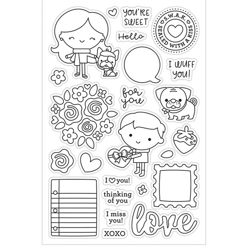 Miss You Clear Stamps, Sentiment Silicone Stamps for Handmade Cards