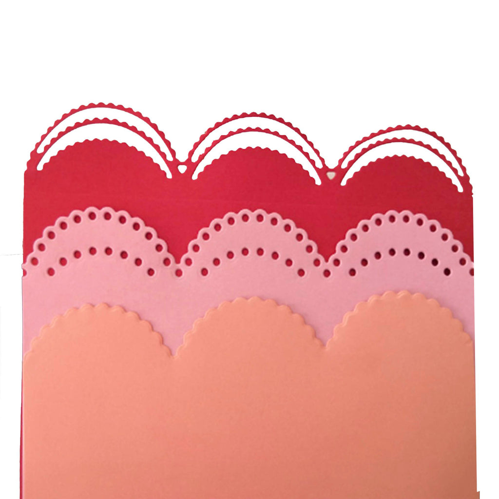 4 Scalloped Border Metal Cutting Dies, Edge Stencils for Cards