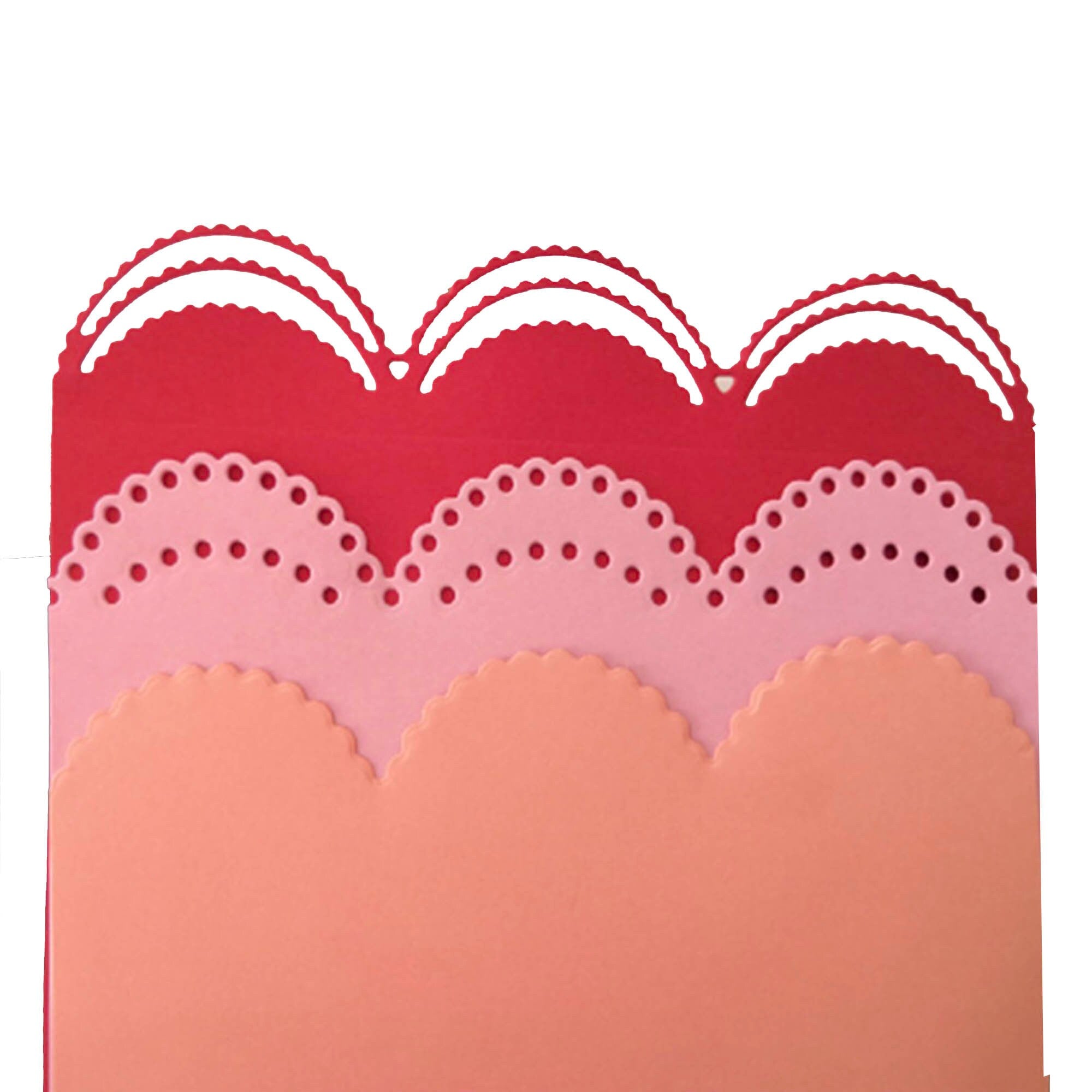 4 Scalloped Border Metal Cutting Dies, Edge Stencils for Cards