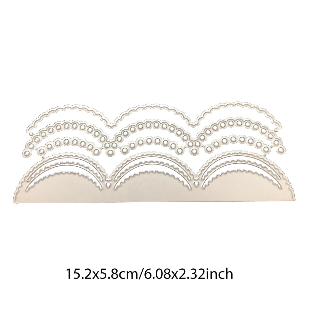 4 Scalloped Border Metal Cutting Dies, Edge Stencils for Cards