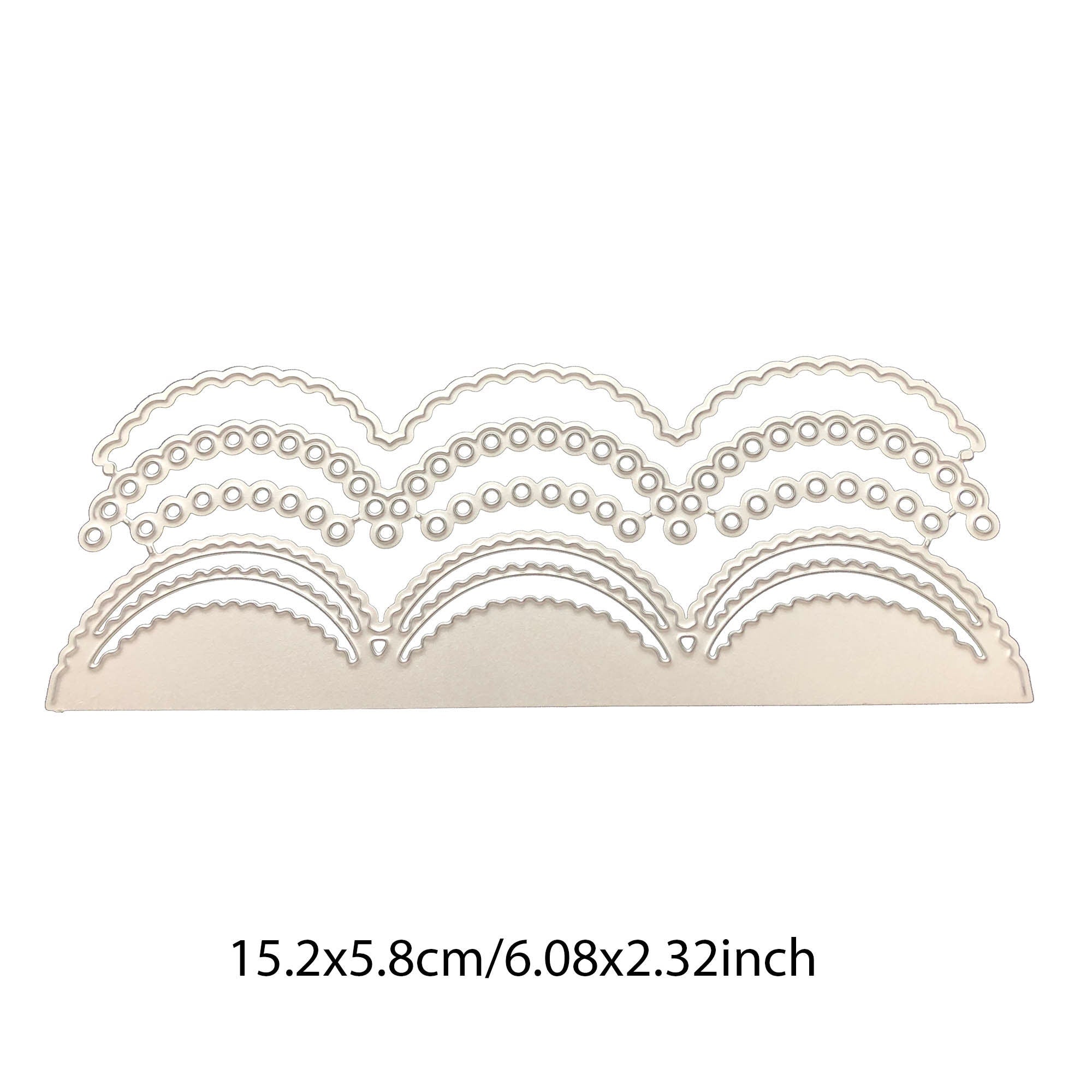 4 Scalloped Border Metal Cutting Dies, Edge Stencils for Cards