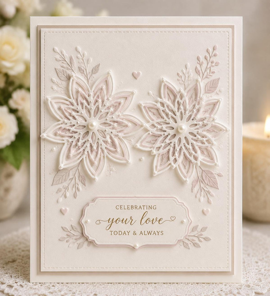 Christmas Flower Metal Cutting Die, Holiday Floral Stencil for Cards