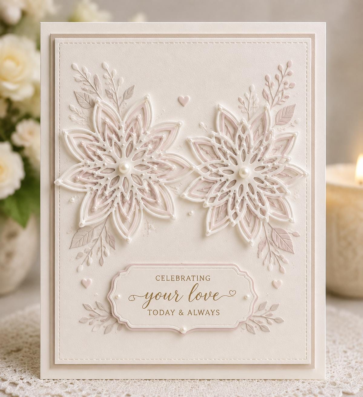 Christmas Flower Metal Cutting Die, Holiday Floral Stencil for Cards