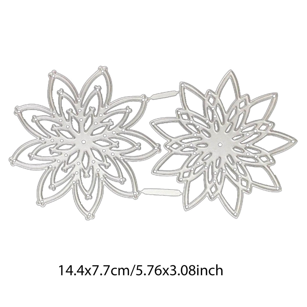 Christmas Flower Metal Cutting Die, Holiday Floral Stencil for Cards