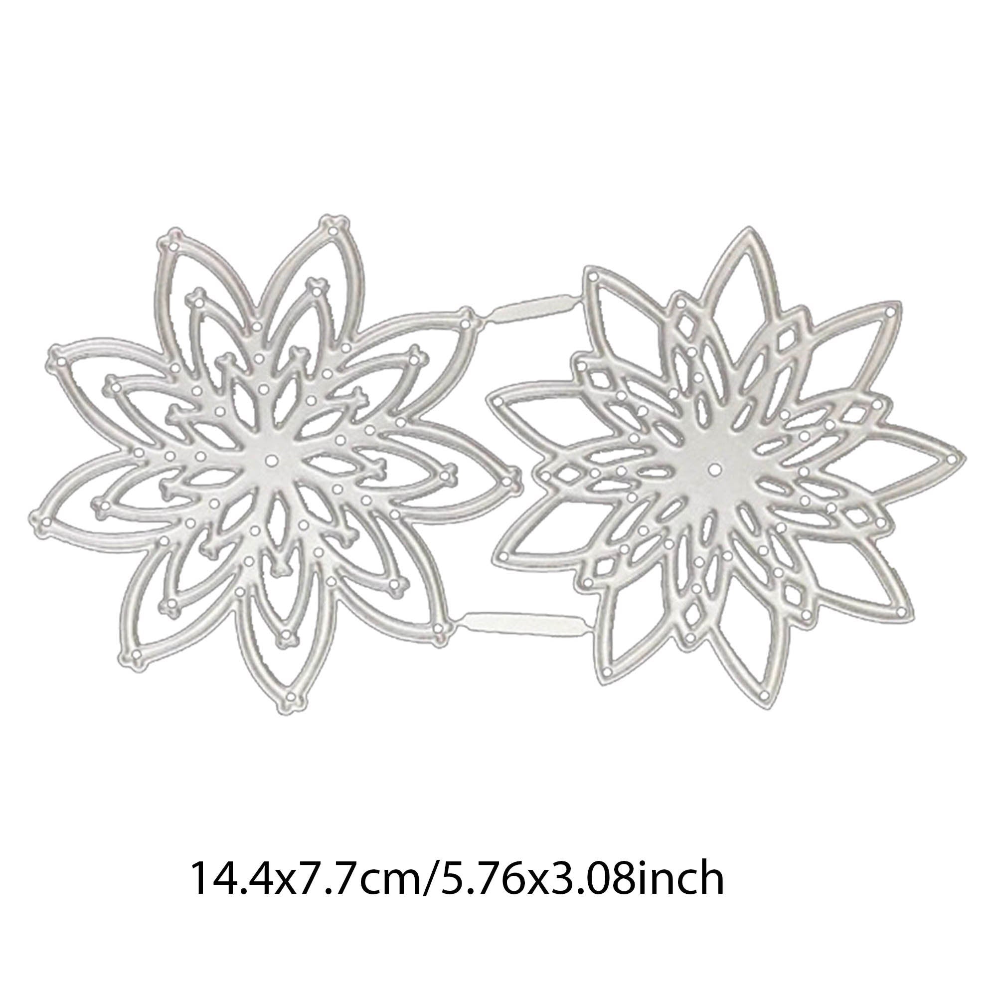 Christmas Flower Metal Cutting Die, Holiday Floral Stencil for Cards