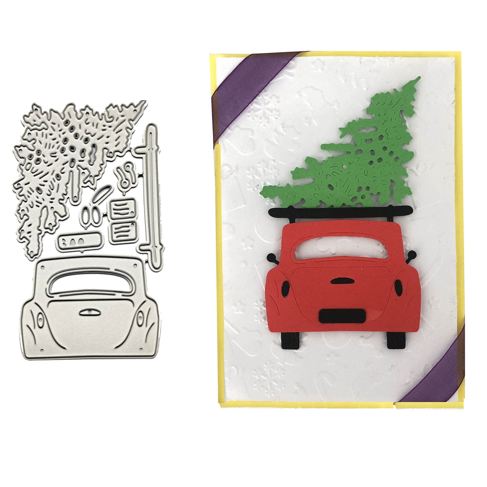 Christmas Tree Car Metal Cutting Die for Holiday Cards