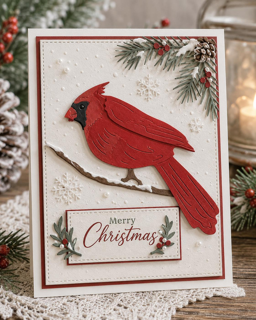Christmas Bird Metal Cutting Die for Holiday Cards