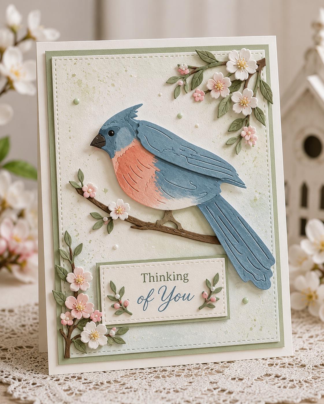 Christmas Bird Metal Cutting Die for Holiday Cards