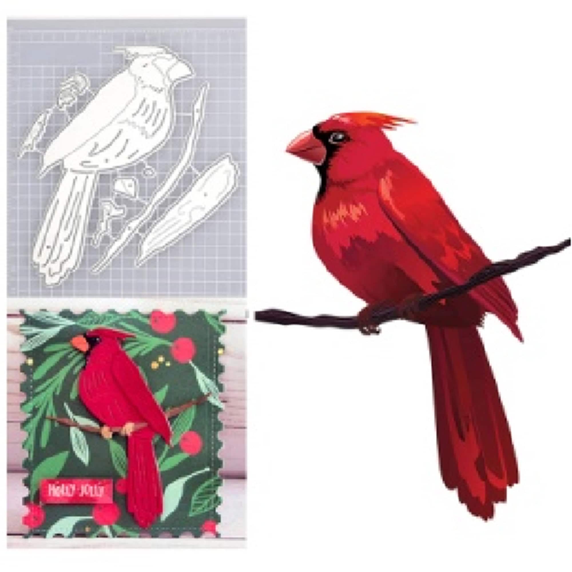Christmas Bird Metal Cutting Die for Holiday Cards
