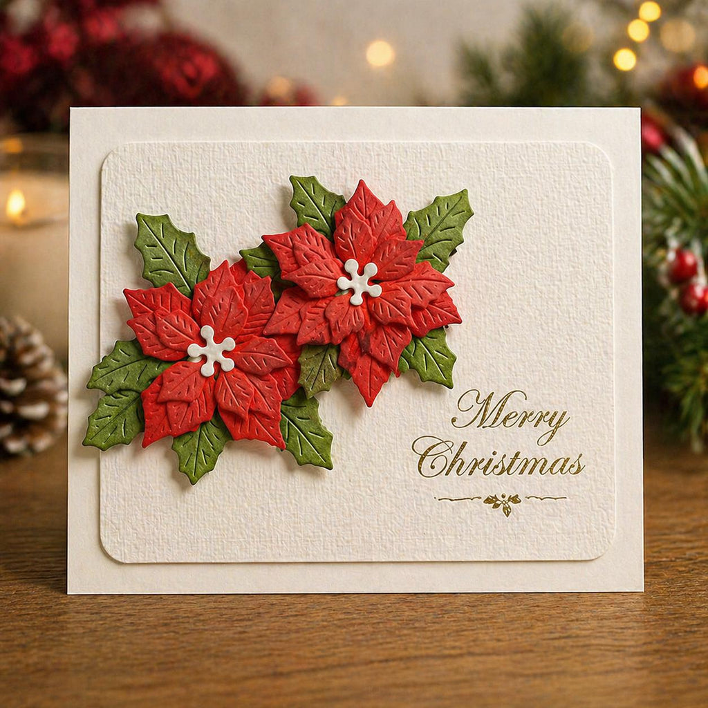 Christmas Poinsettia Metal Die Cut, DIY Scrapbooking