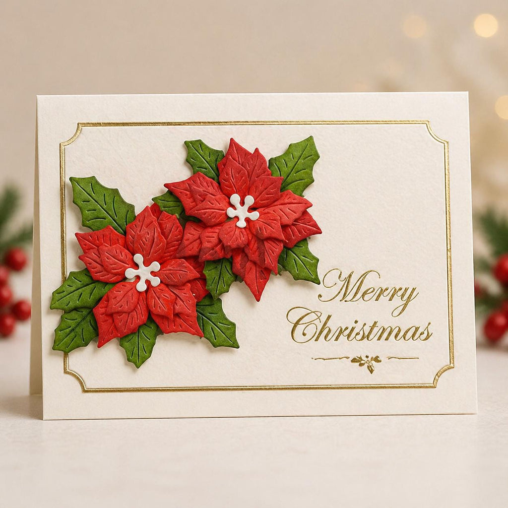 Christmas Poinsettia Metal Die Cut, DIY Scrapbooking
