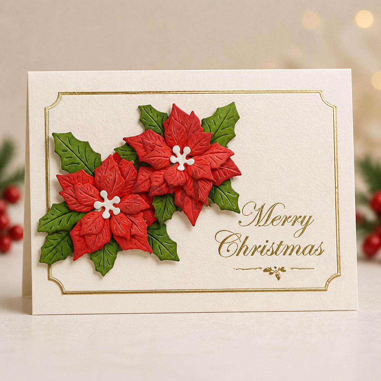Christmas Poinsettia Metal Die Cut, DIY Scrapbooking