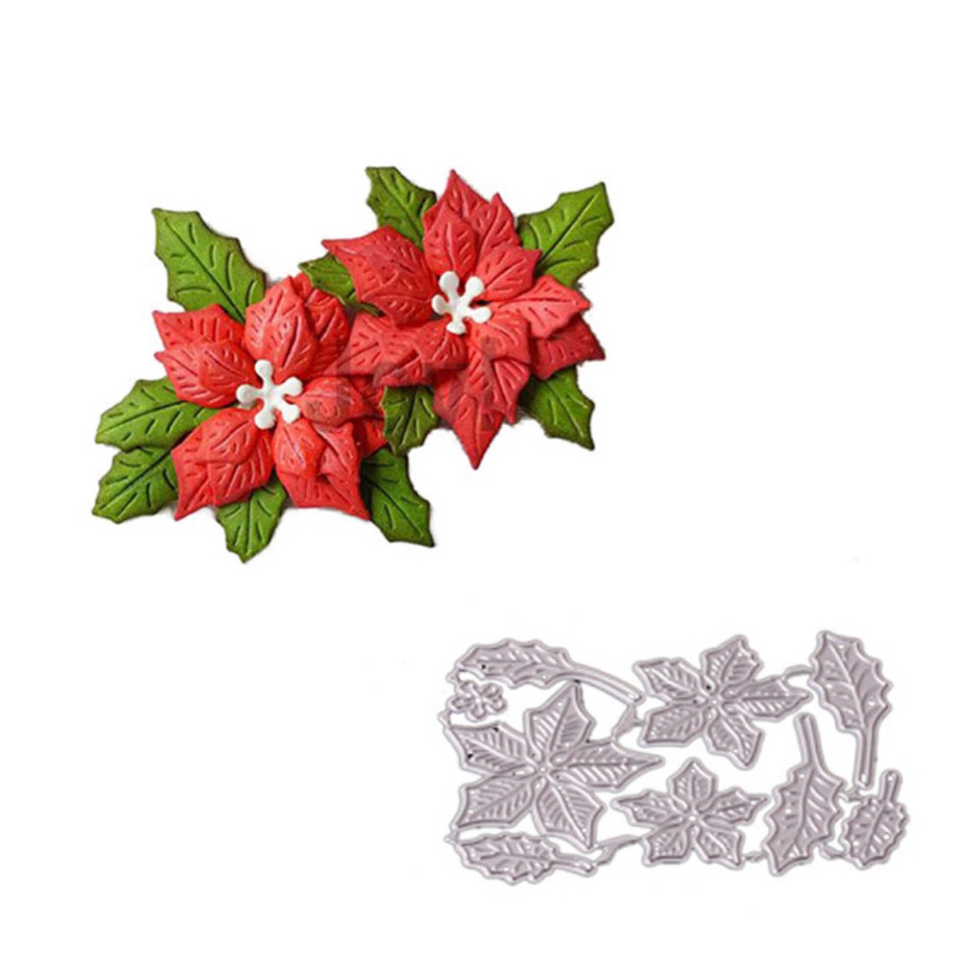 Christmas Poinsettia Metal Die Cut, DIY Scrapbooking