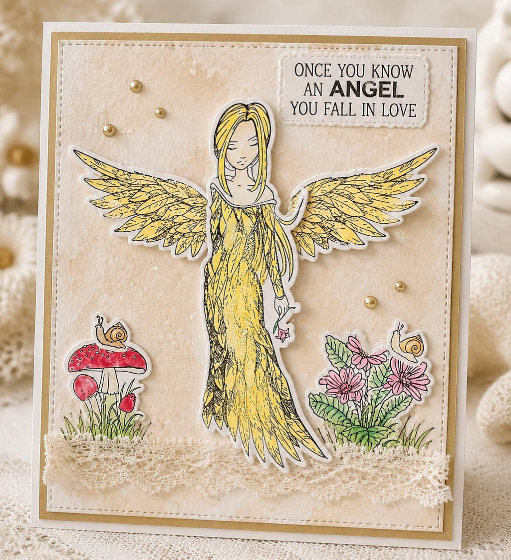 Angel Wings Clear Stamp and Die Set, DIY Card Making