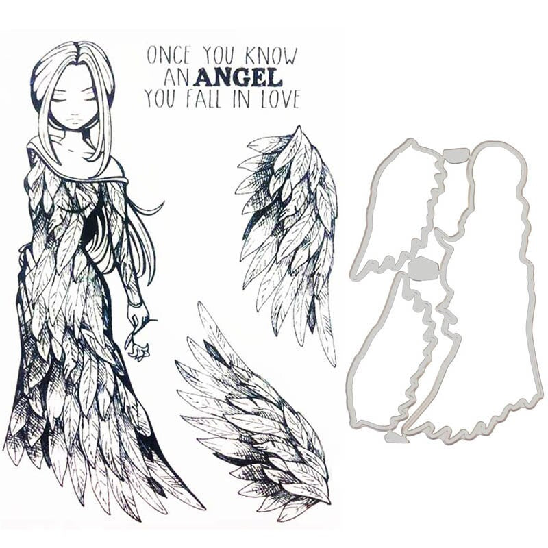 Angel Wings Clear Stamp and Die Set, DIY Card Making