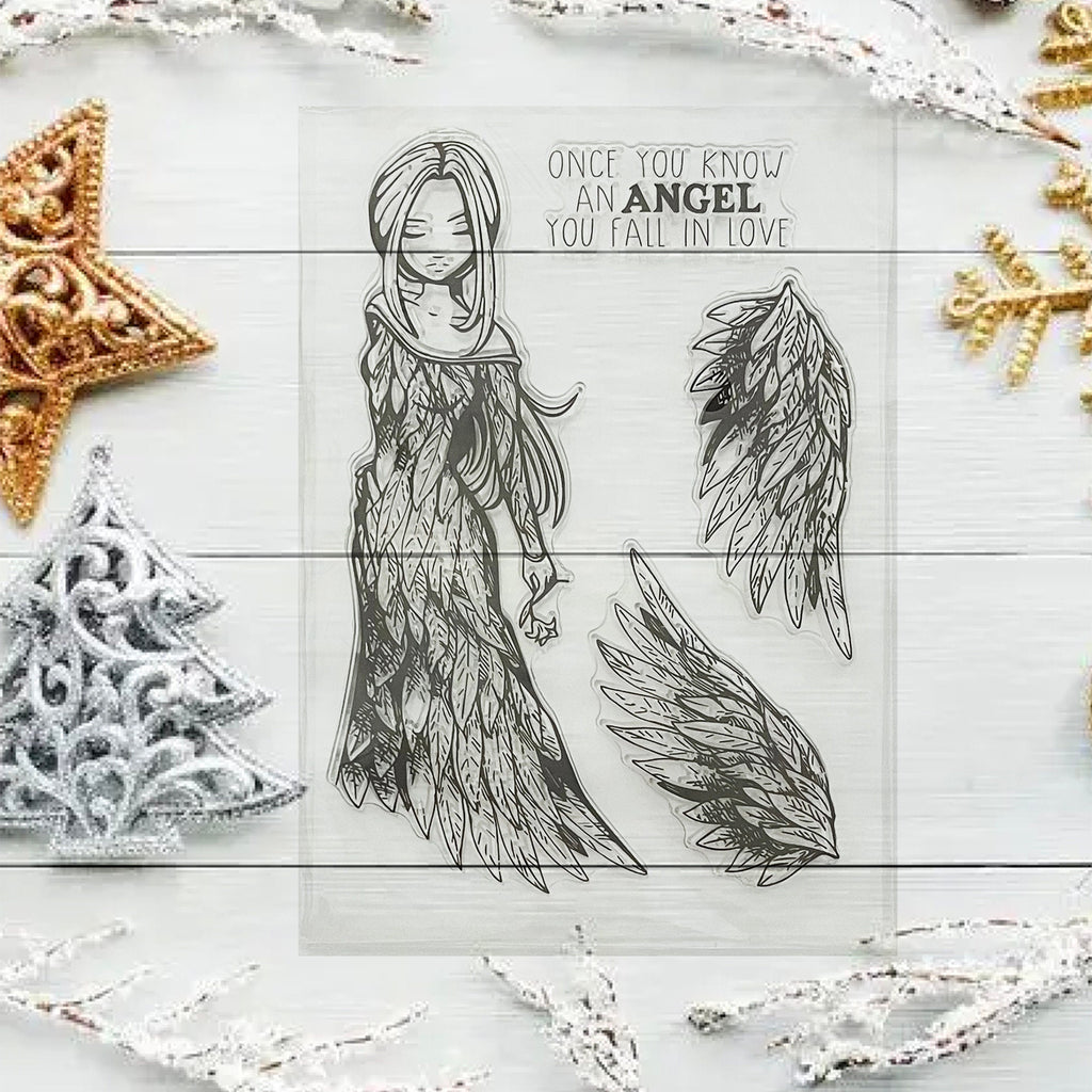 Angel Wings Clear Stamp and Die Set, DIY Card Making