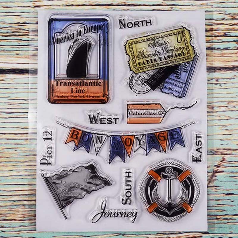 Bon Voyage Travel Clear Stamps for Scrapbooks and Cards