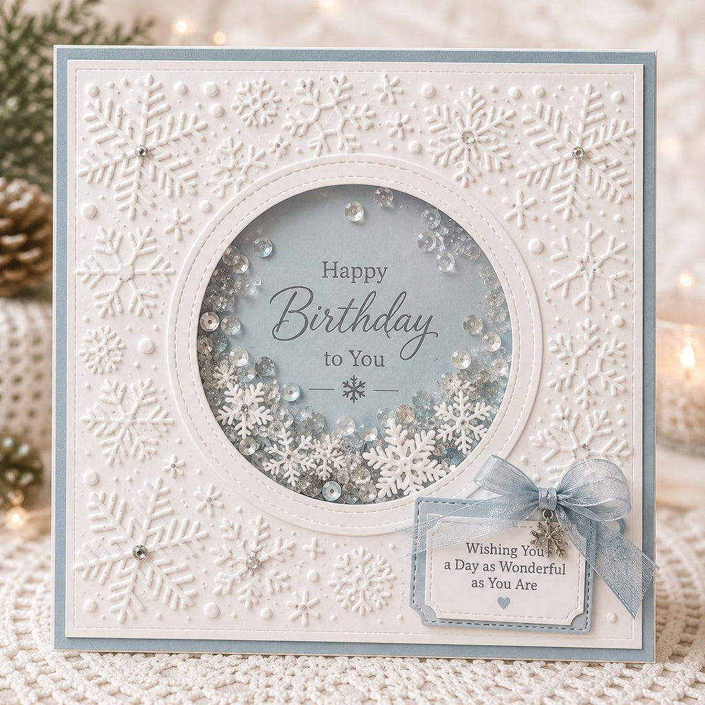 Snowflake Square Frame Embossing Folder, 150 x 150 mm