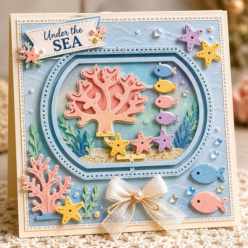 Fish Tank Metal Cutting Dies, Mini Aquarium Stencils for Cards