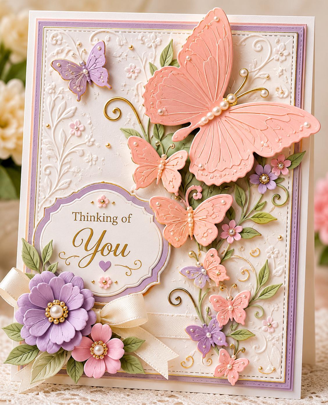 Butterfly Spray Metal Cutting Dies, Floral Stencils for Scrapbook Cards