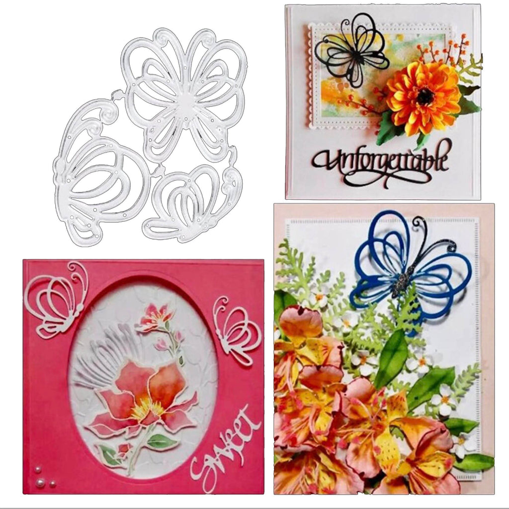 3 Butterfly Metal Cutting Dies for Cards and Scrapbooking