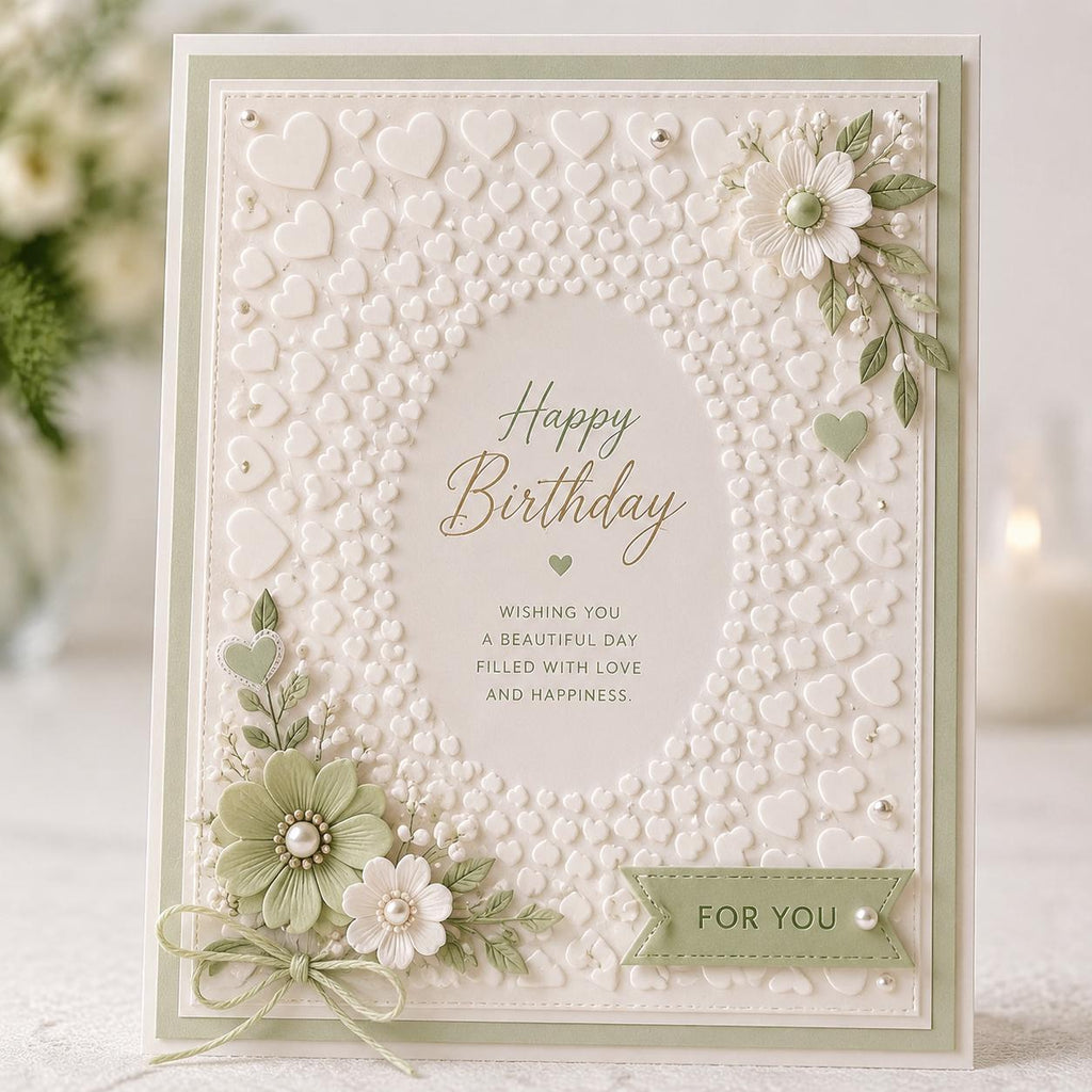 Heart Background Embossing Folder, 105 x 148 mm