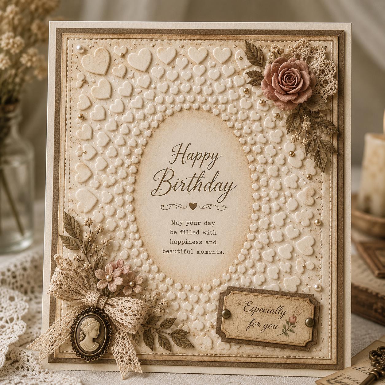 Heart Background Embossing Folder, 105 x 148 mm