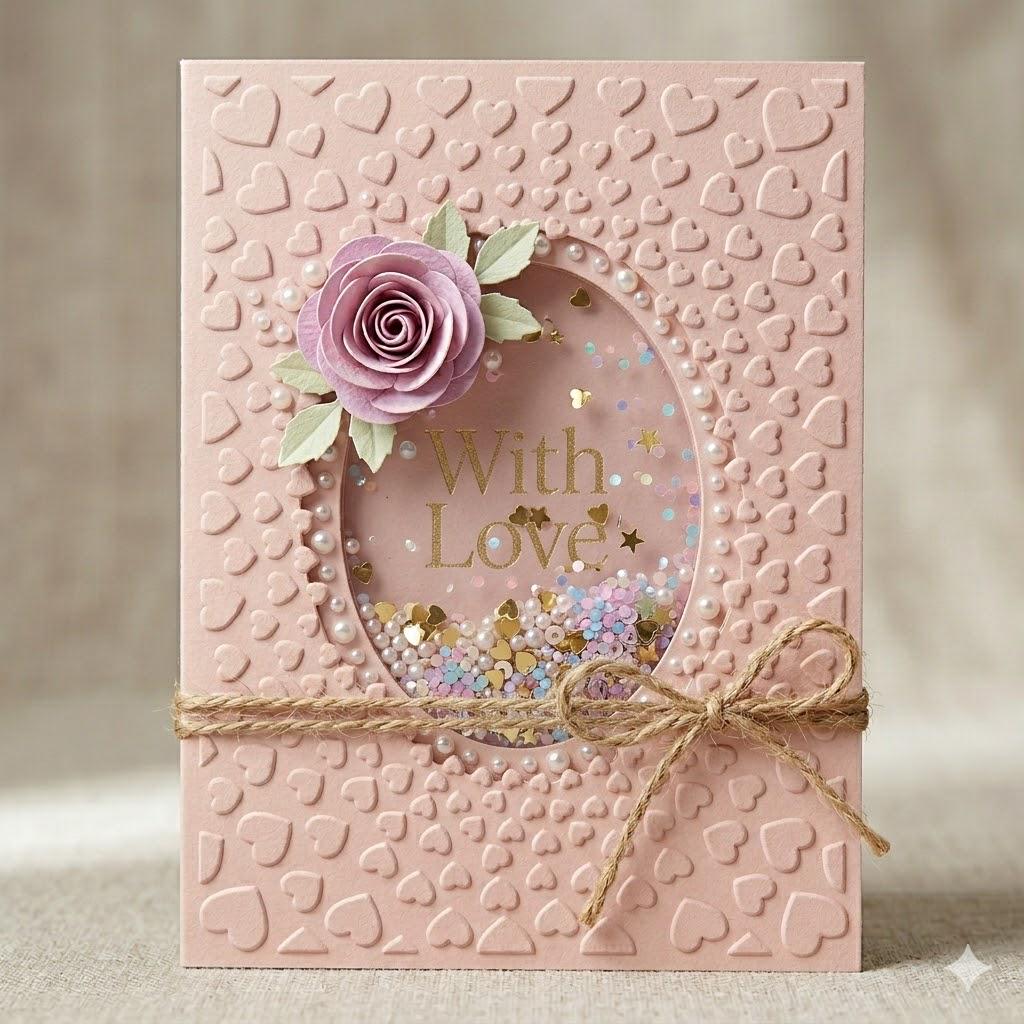 Heart Background Embossing Folder, 105 x 148 mm