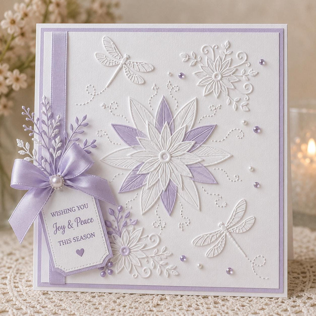 Flower Dragonfly Embossing Folder, 105x148mm Card Texture