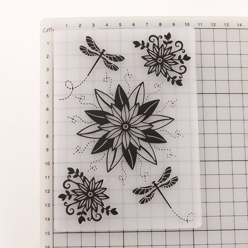 Flower Dragonfly Embossing Folder, 105x148mm Card Texture