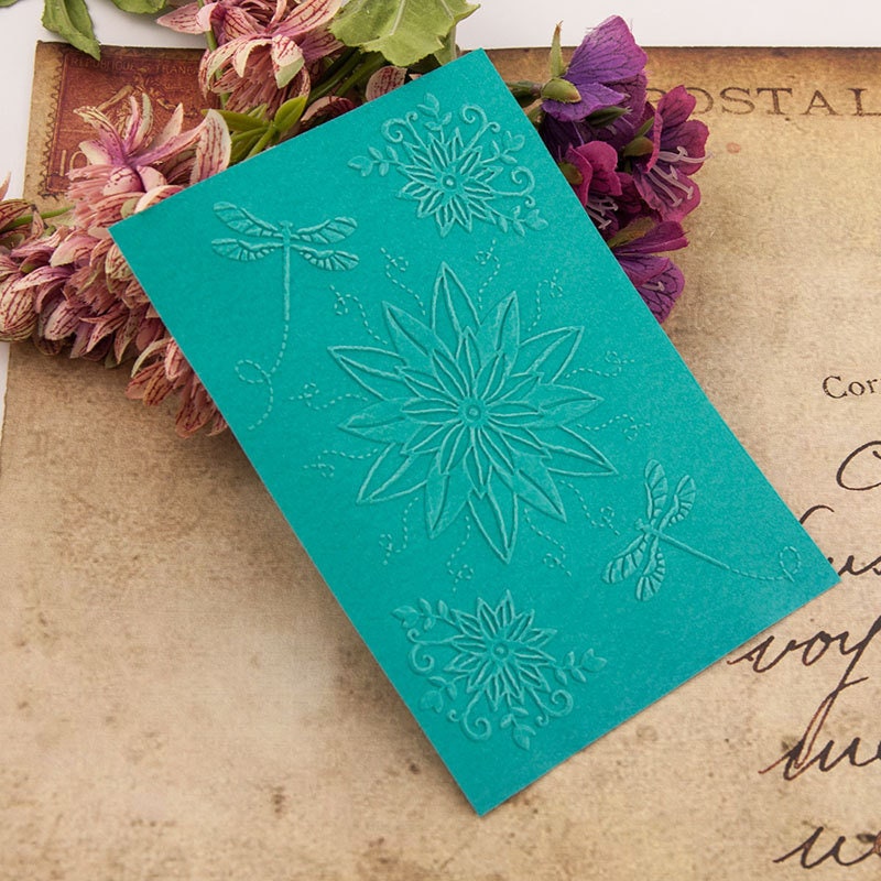 Flower Dragonfly Embossing Folder, 105x148mm Card Texture