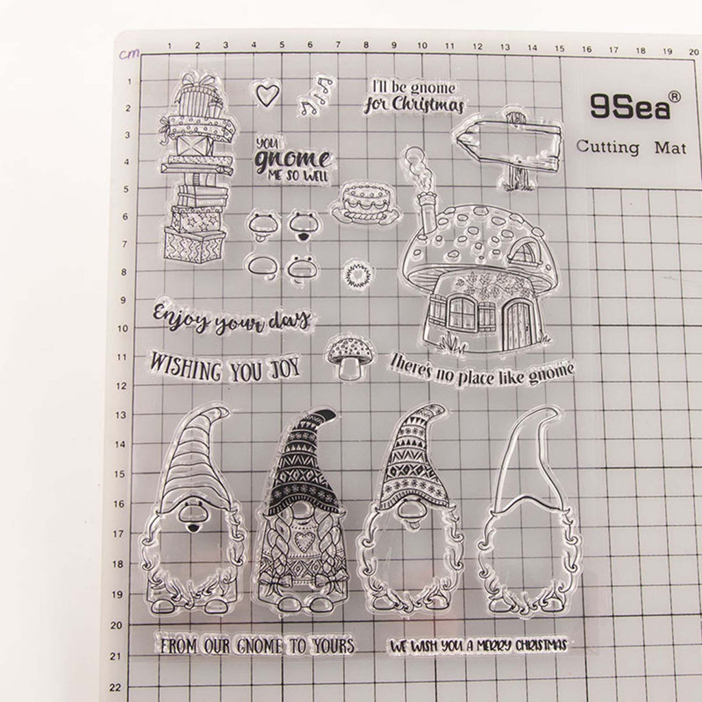 Christmas Gnome Clear Stamps, Santa Silicone Stamps for Cards