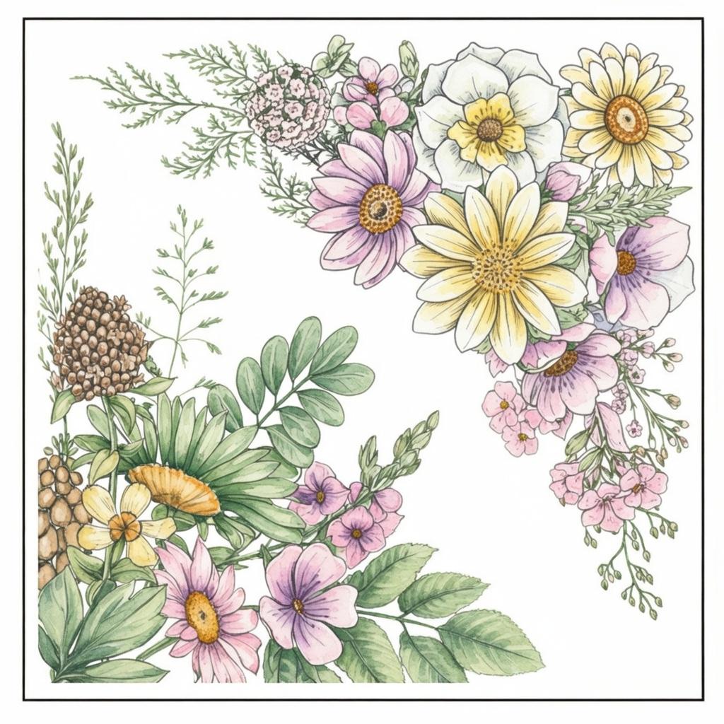 Floral Frame Clear Stamp | Vintage Flower Border for Card Making