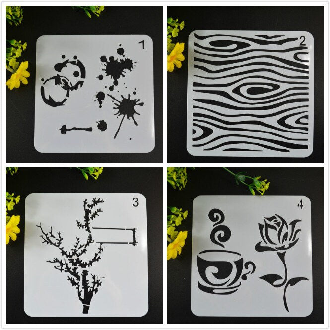 52 Sheet Stencil Set for Journals, Scrapbooks & DIY Art Projects, Reusable PET Plastic Templates