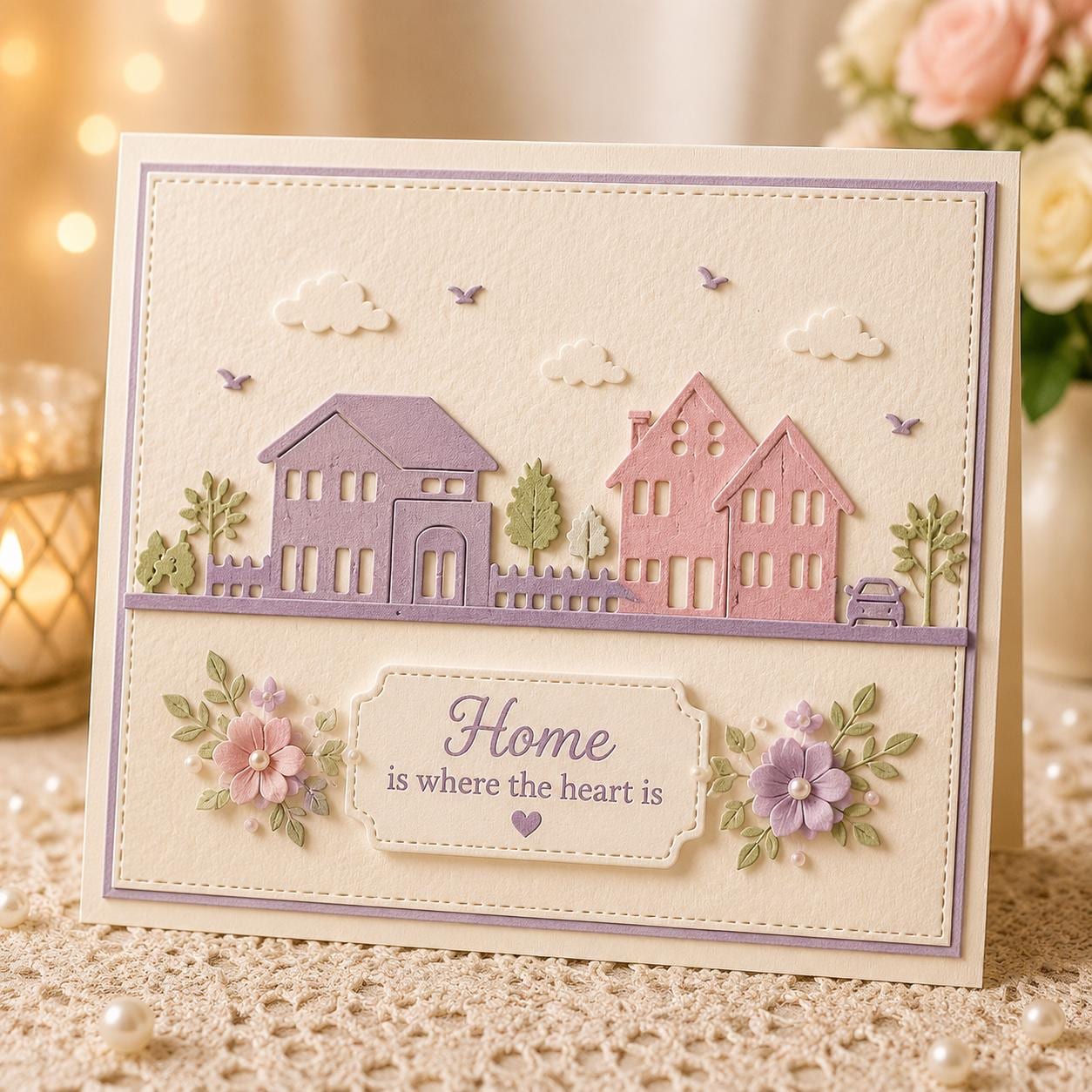 House Skyline Metal Die Cut Stencil, DIY Scrapbooking