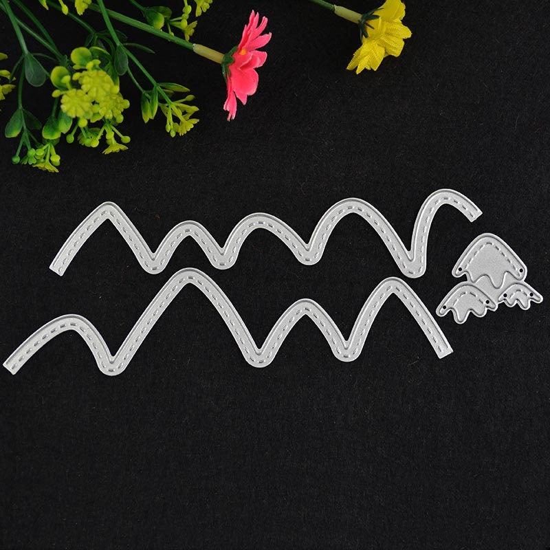 Mountain Border Metal Cutting Die, Landscape Stencil for Scrapbook Cards