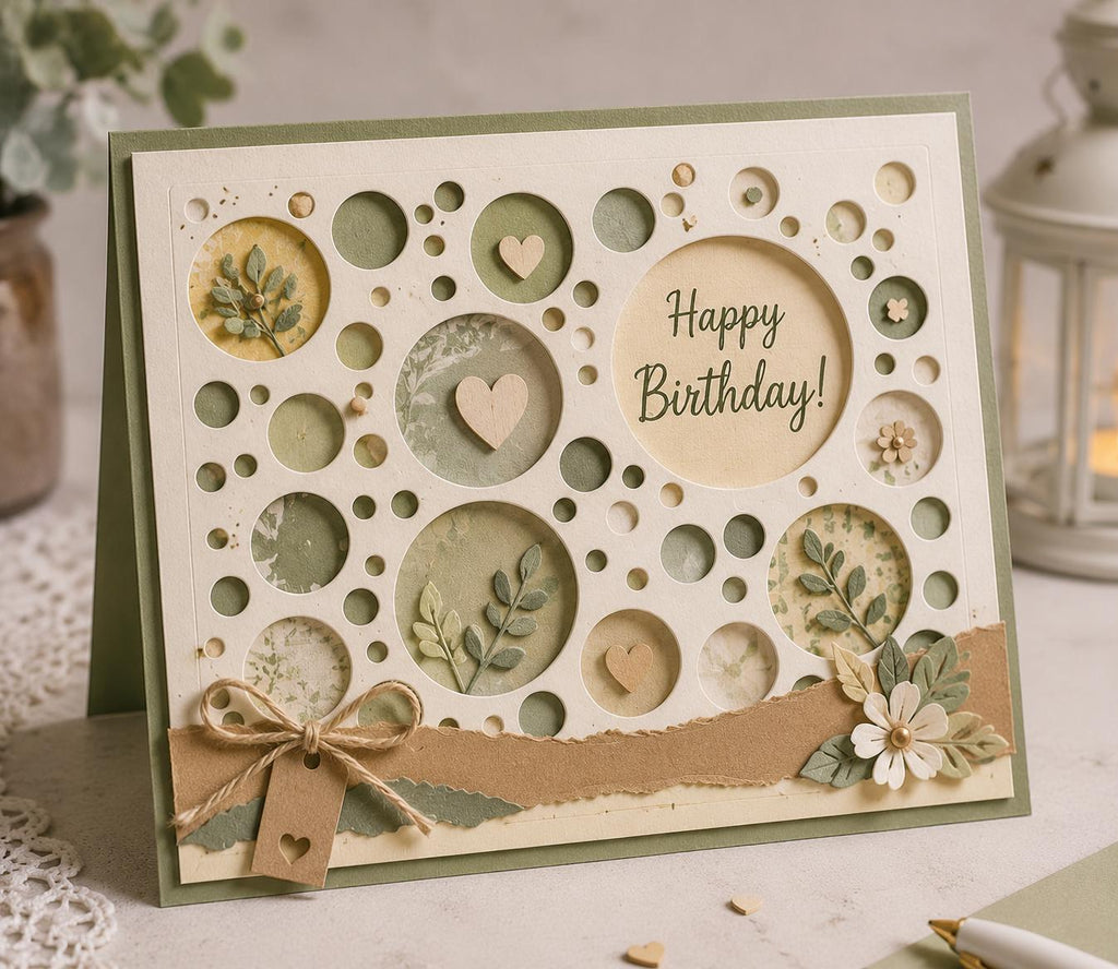 Bubbles Metal Cutting Die, Circle Background Stencil for Scrapbooking Card Making