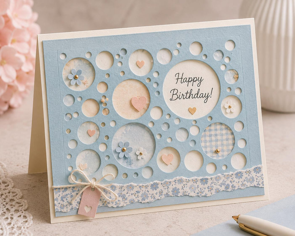 Bubbles Metal Cutting Die, Circle Background Stencil for Scrapbooking Card Making