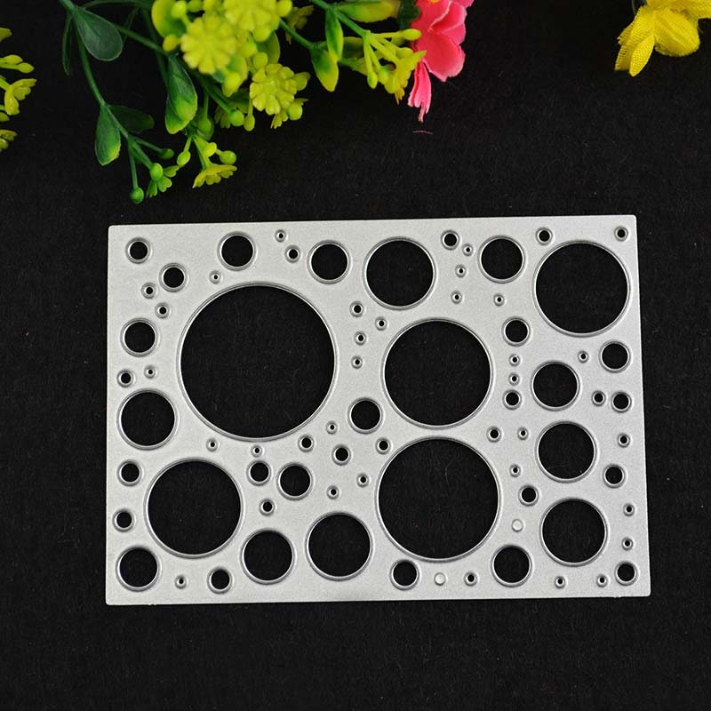 Bubbles Metal Cutting Die, Circle Background Stencil for Scrapbooking Card Making