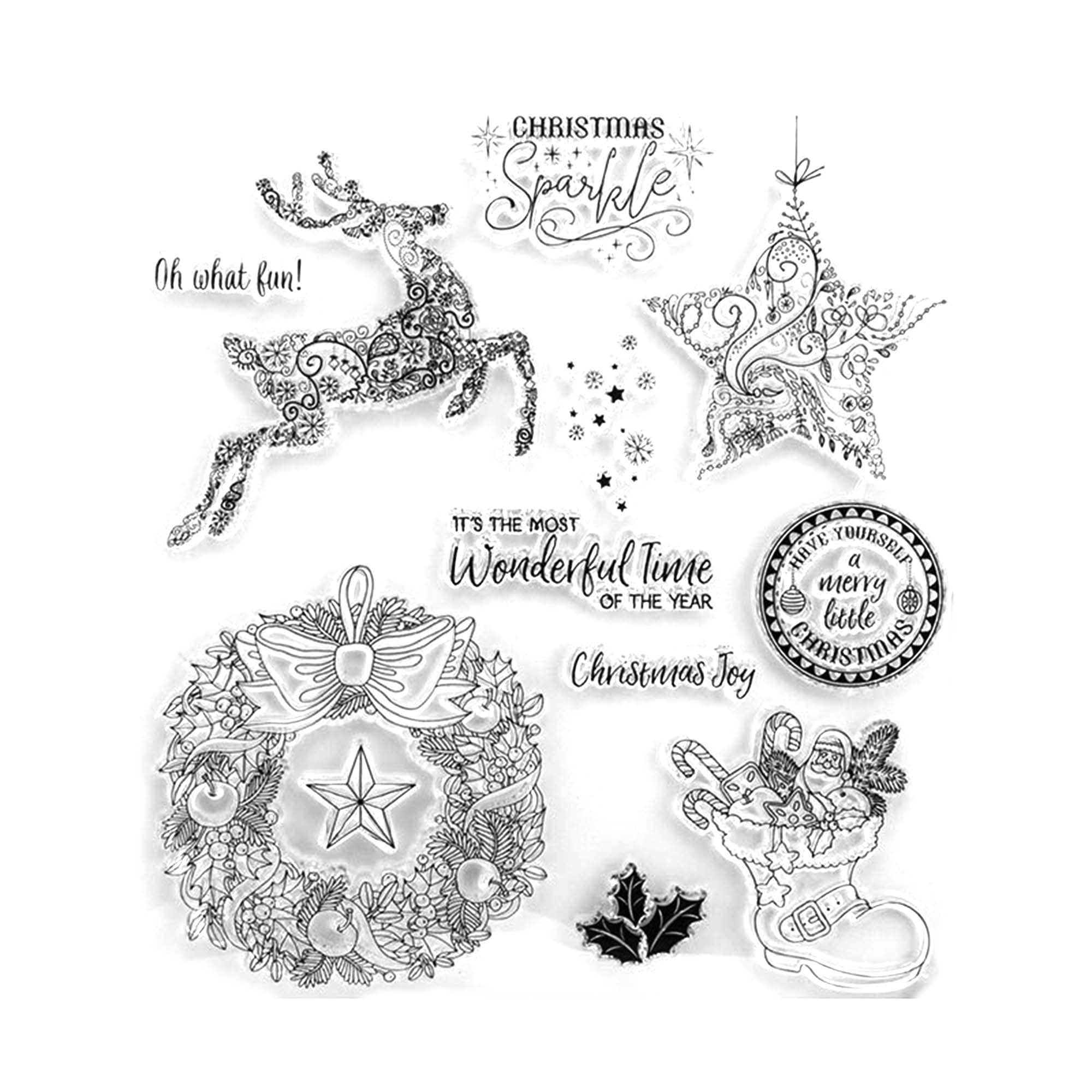 Christmas Sparkle Clear Stamp Set for Holiday Cards