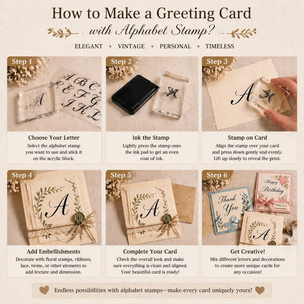 Capital Letter Silicone Stamp | Calligraphy Alphabet for Scrapbooking