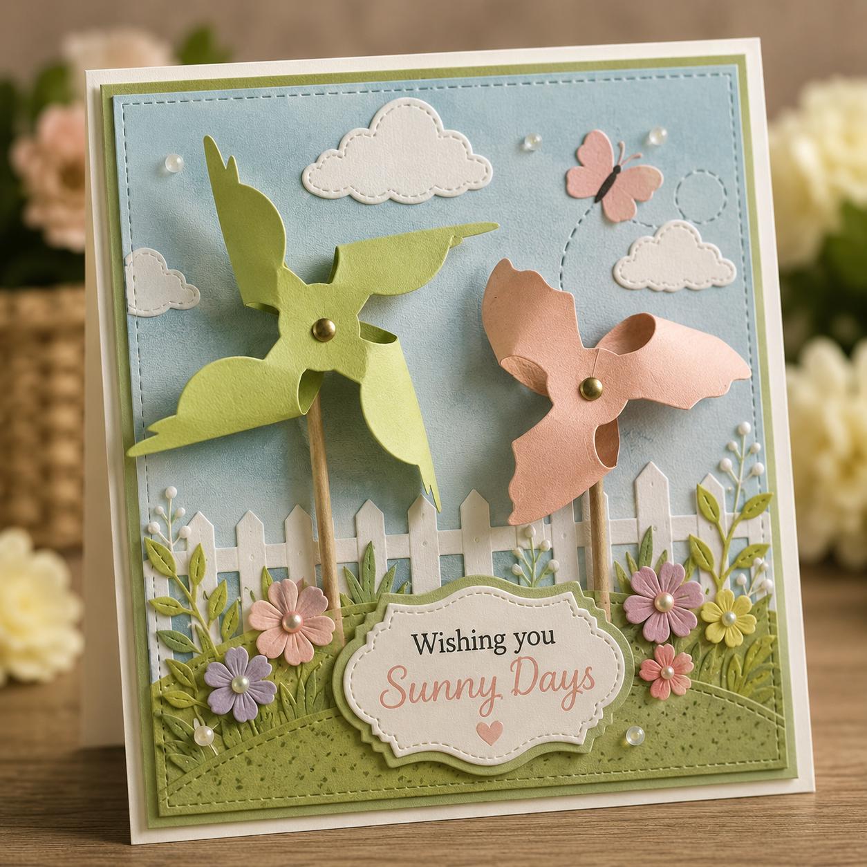 Mini Windmill Metal Cutting Die, Windmill Stencil for Scrapbook Cards