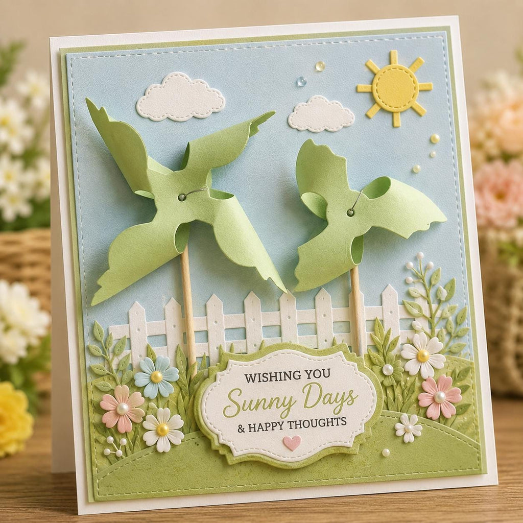 Mini Windmill Metal Cutting Die, Windmill Stencil for Scrapbook Cards