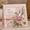 Floral Corner Clear Stamp | Peony Flower Stamp Set | Botanical DIY Card Making | Scrapbooking Supplies